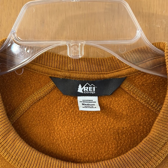 REI Co-op Men’s Seek Nature Crew Neck Patch Sweatshirt Pumpkin Orange Medium - Picture 4 of 11
